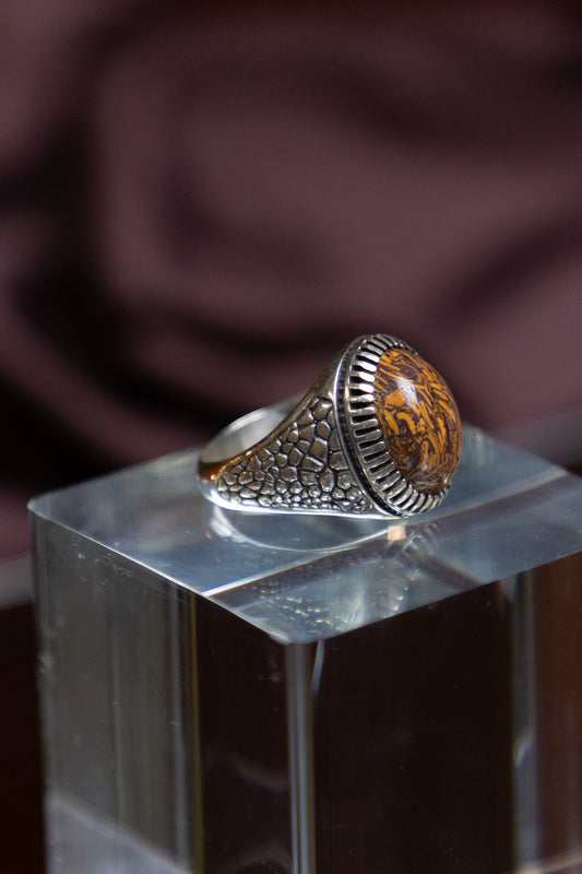Jasper Gemstone Silver Ring