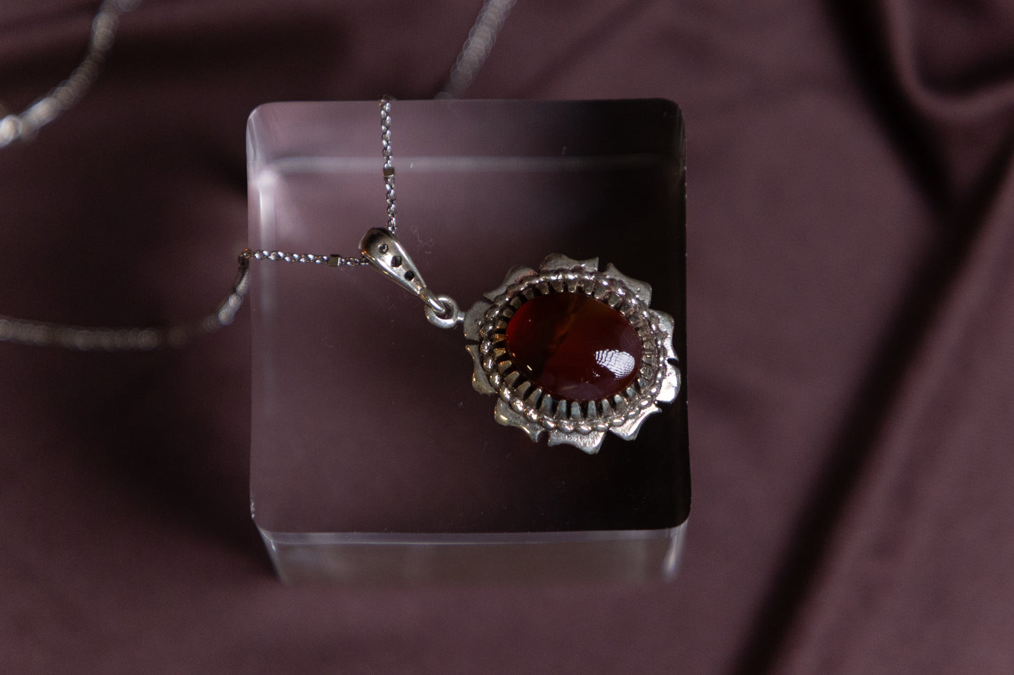 Yemeni Agate gemstone silver Necklace