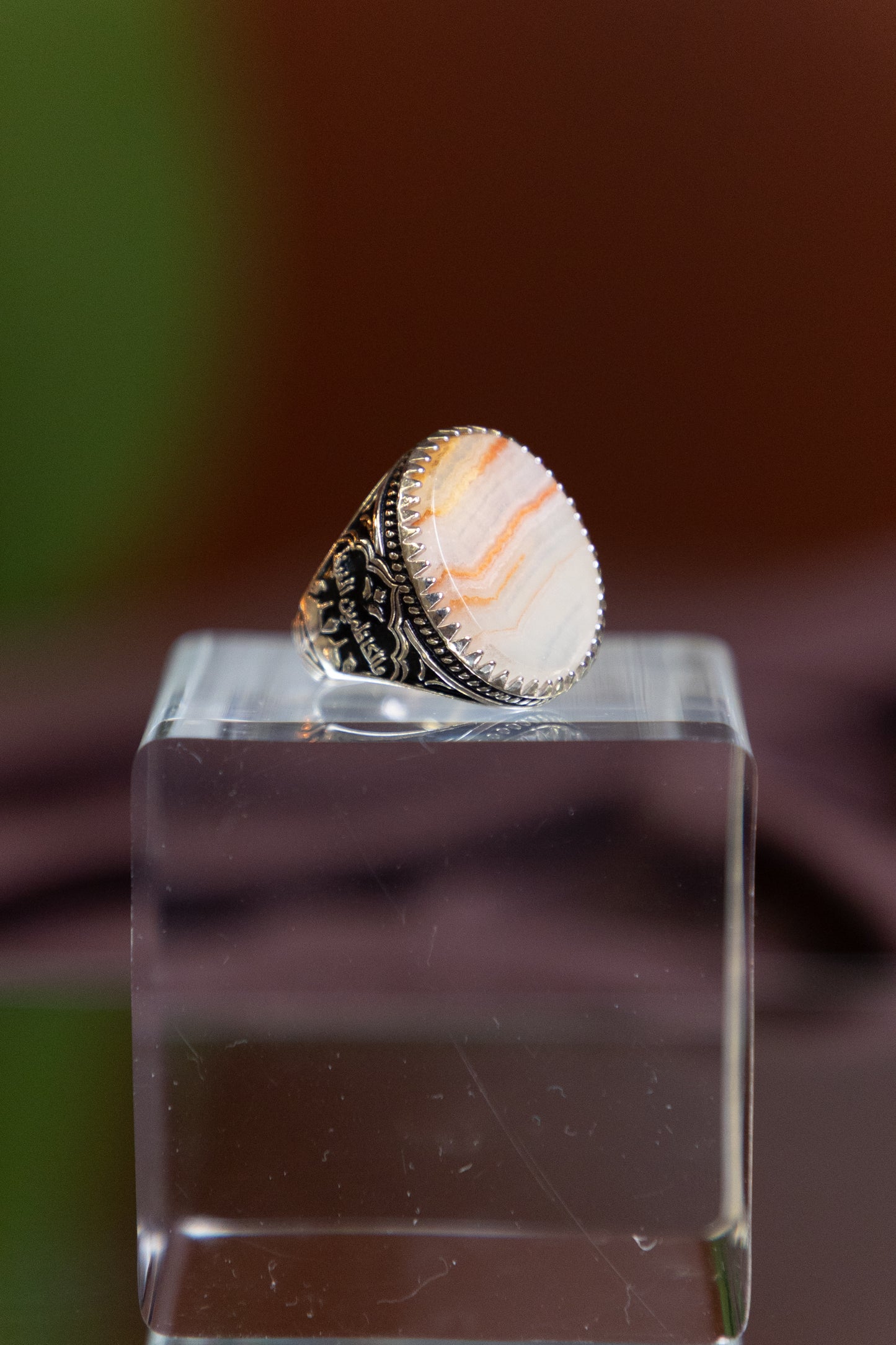 Alabaster Gemstone Silver Ring