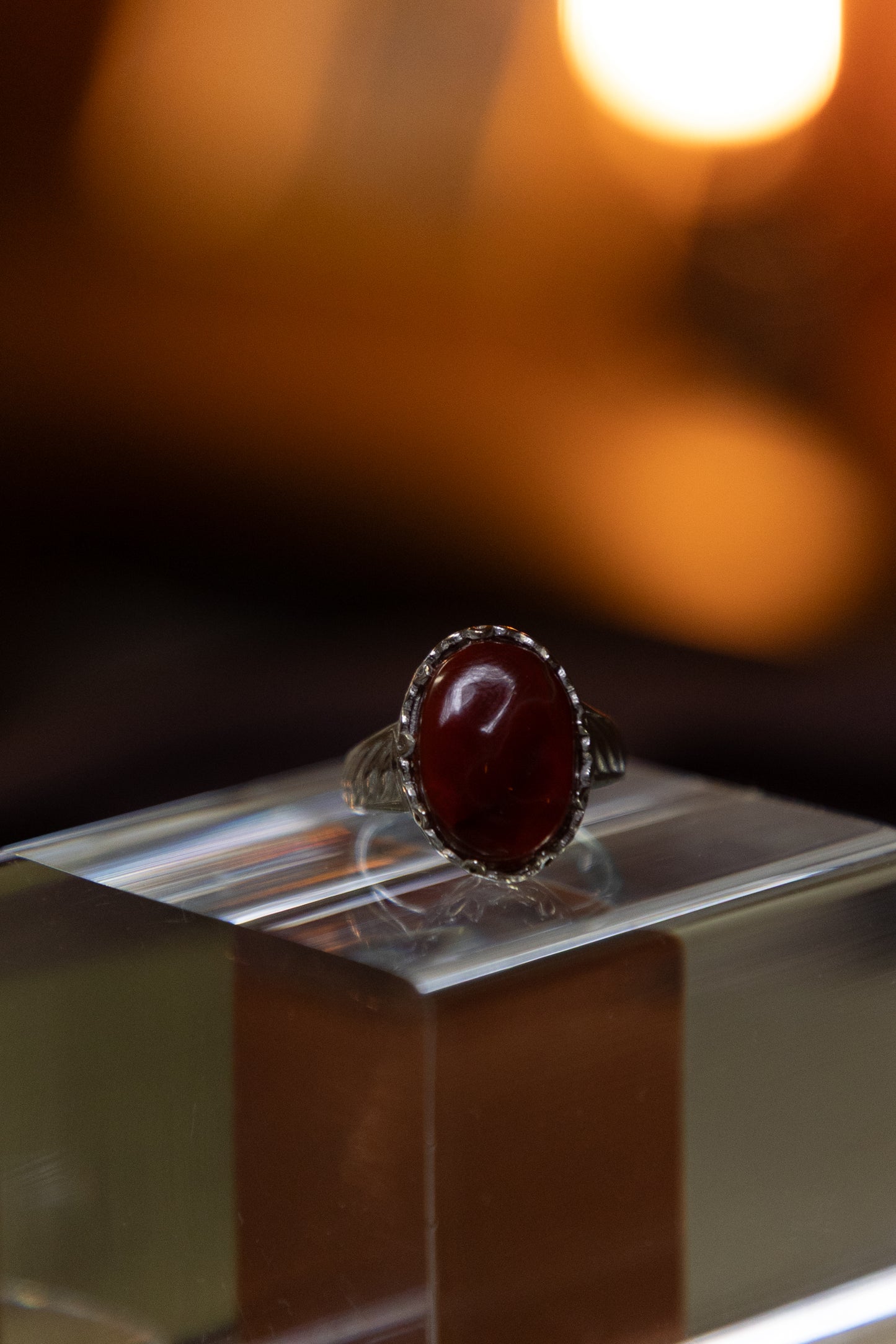 Red Yemeni Agate Silver Ring