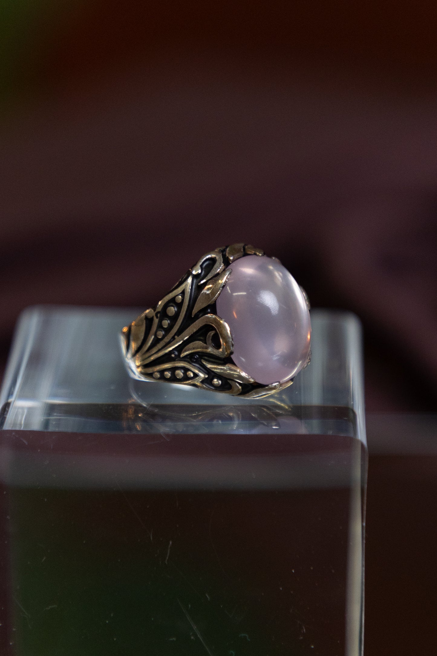 Moonstone inlaid in  Silver Ring