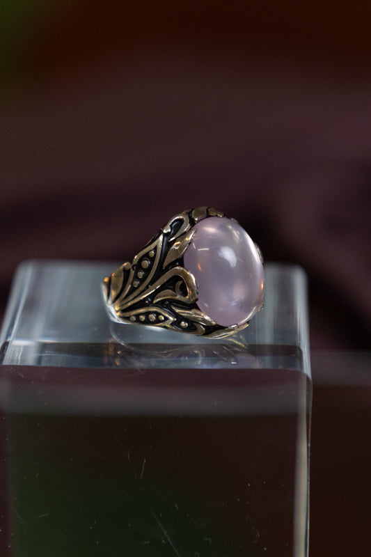 Moonstone inlaid in  Silver Ring