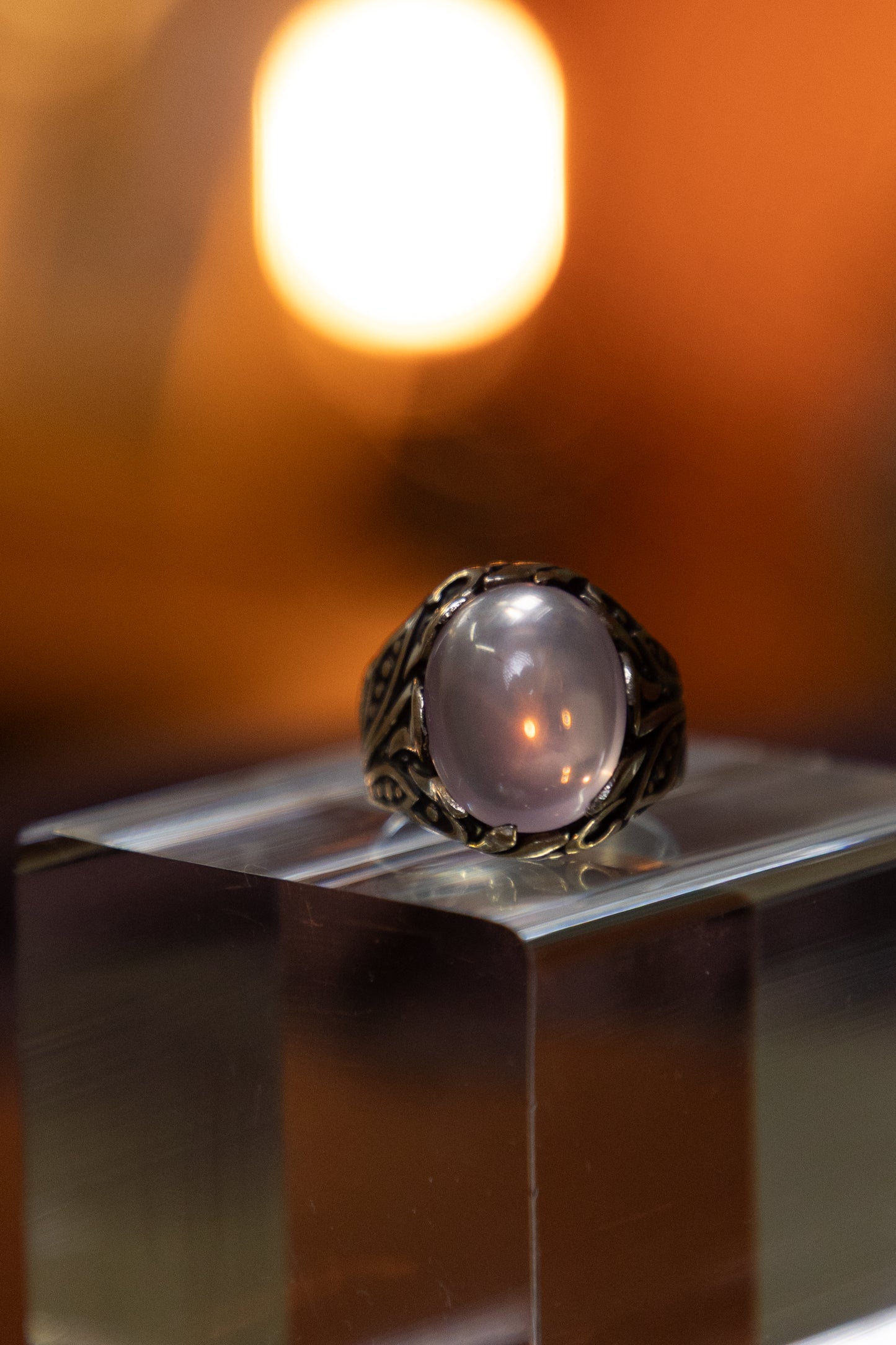 Moonstone inlaid in  Silver Ring