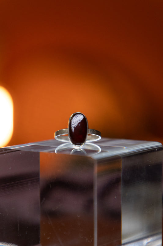 Brown Yemeni Agate Silver Ring