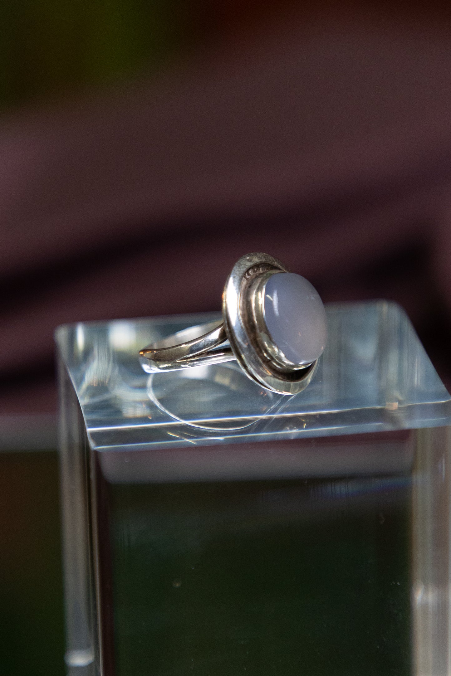 Blue Yemeni Agate Silver Ring