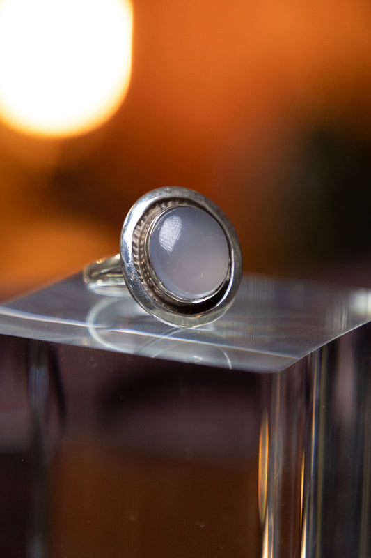 Blue Yemeni Agate Silver Ring