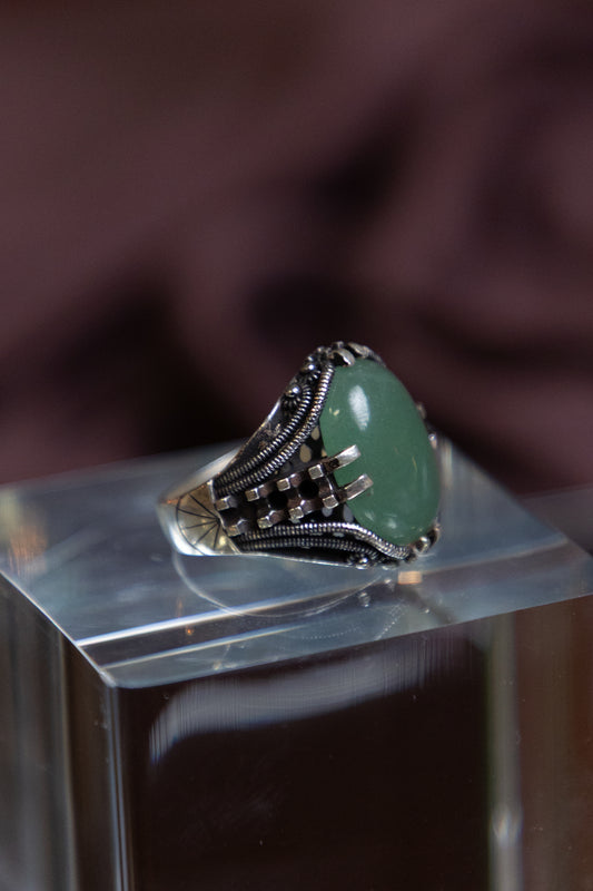 Green Aventurine Silver Ring