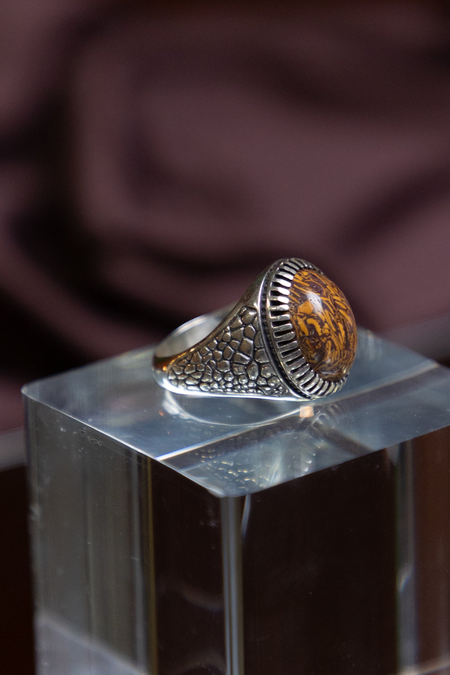 Jasper Gemstone Silver Ring