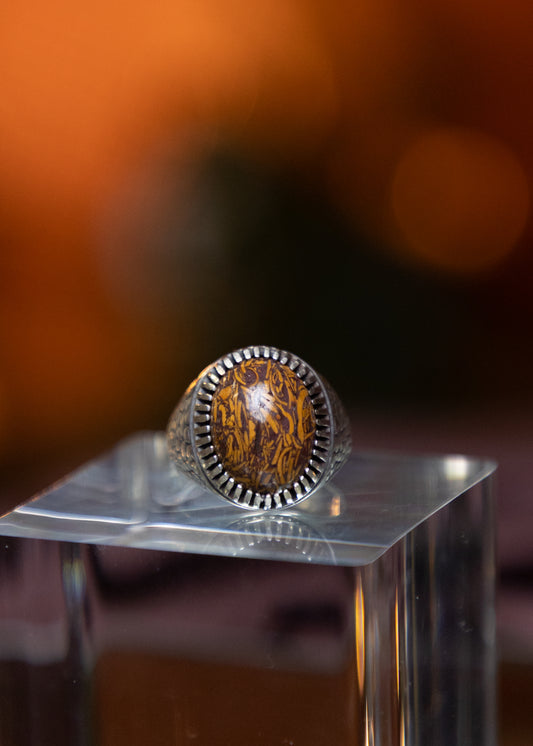 Jasper Gemstone Silver Ring