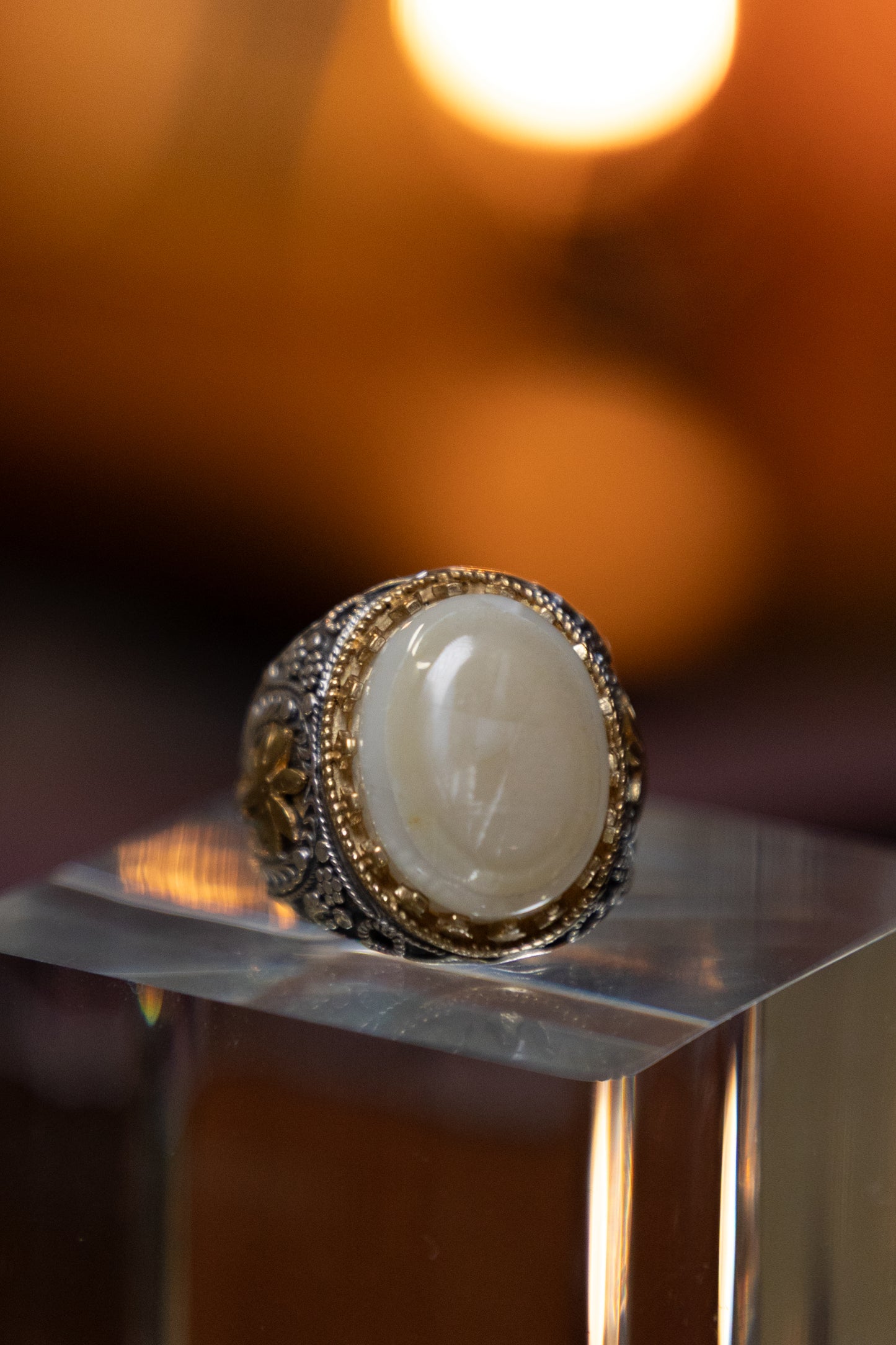Soleimani Yemeni Agate inlaid in  Silver Ring