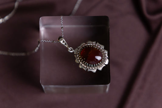Yemeni Agate gemstone silver Necklace