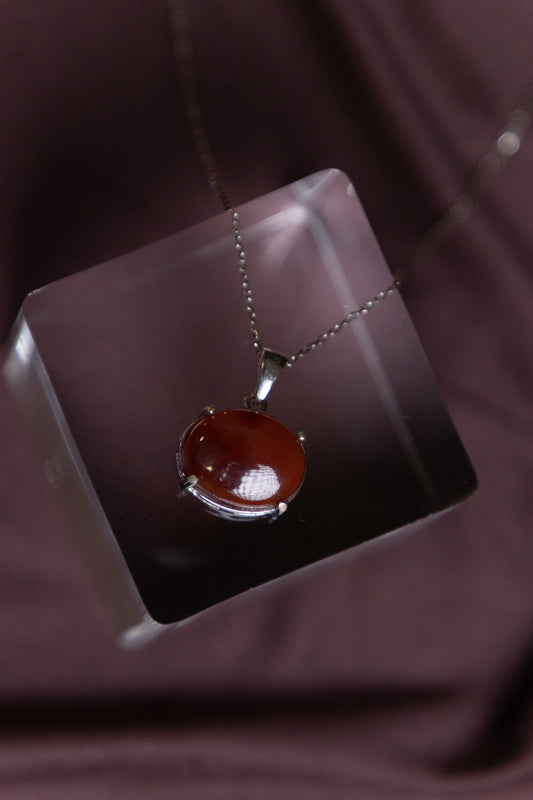 Yemeni Agate gemstone silver Necklace