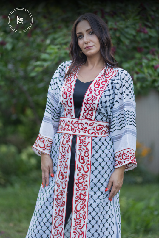 Calligraphy Kufiya Abaya